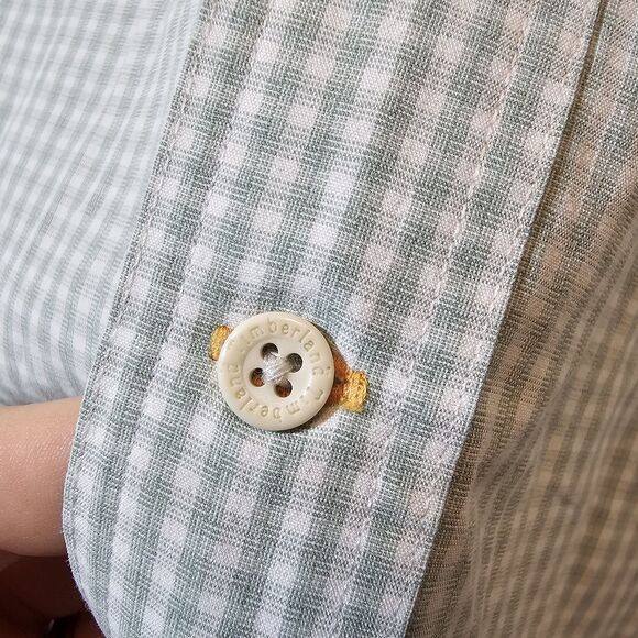 Timberland Shirt Mens Casual Long Sleeve Button Down Green Plaid 100% Cotton XL - Picture 4 of 12